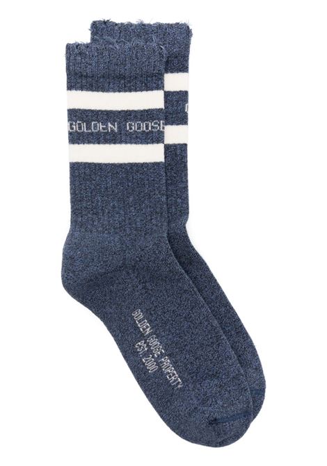 Blue stripes and logo socks Golden goose - unisex GOLDEN GOOSE | Socks | GUP00883P00048750885